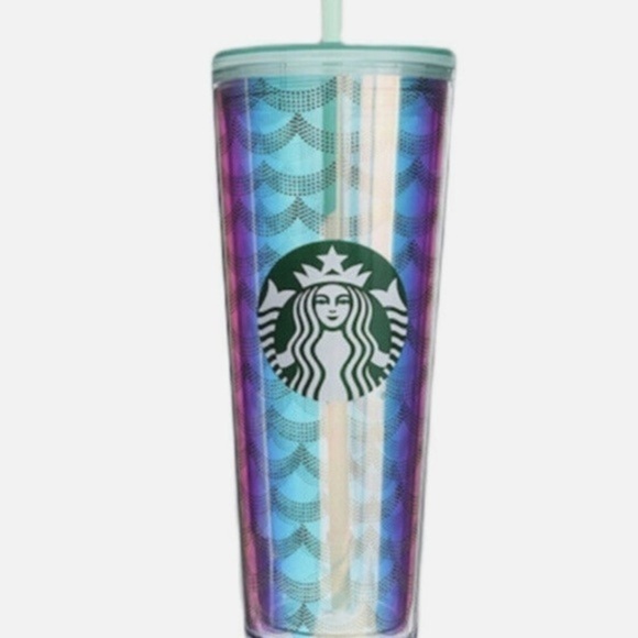 2020 Rare Starbucks Iridescent Mermaid Scales Plastic Cold Cup - 24oz - Picture 3 of 15